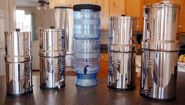 A Variety of Berkey water filter system sizes