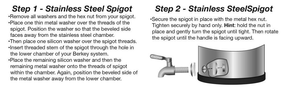Stainless Steel Spigot Instructions