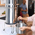 Berkey Stand elevates system to fit cookware under